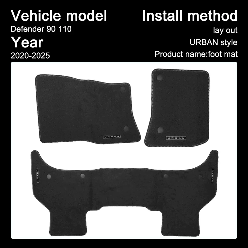 Custom Tailored Urban Style Car Floor Mats For Land Rover Defender 90 110 L663 2020-2025 Left Hand Drive 5 Seater Interior Decor