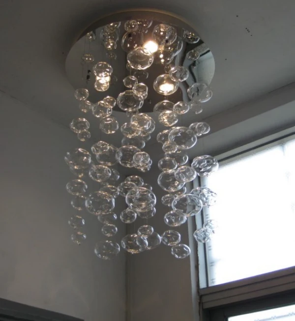 Imagem -05 - Murano Glass Bubble Pendant Light Fixture Flat Ball Suspensão Led Droplamp Modern Living Room Lâmpadas Ponto Côncavo