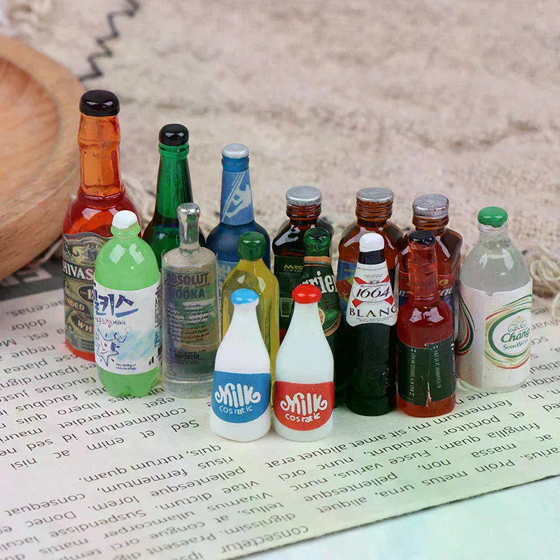 5pc Dollhouse Dollhouse Miniature Drinks Bottles Model Dolls Kitchen Accessories DIY Craft Project Home Room Decor Perfect