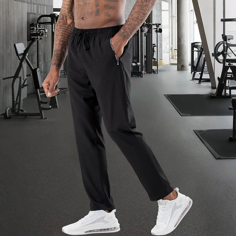 

Outdoor Running Pants Men's Summer Casual Quick Dry Ice Silk Sports Trousers Men Elastic Waistband Pants Comfortable Breathable