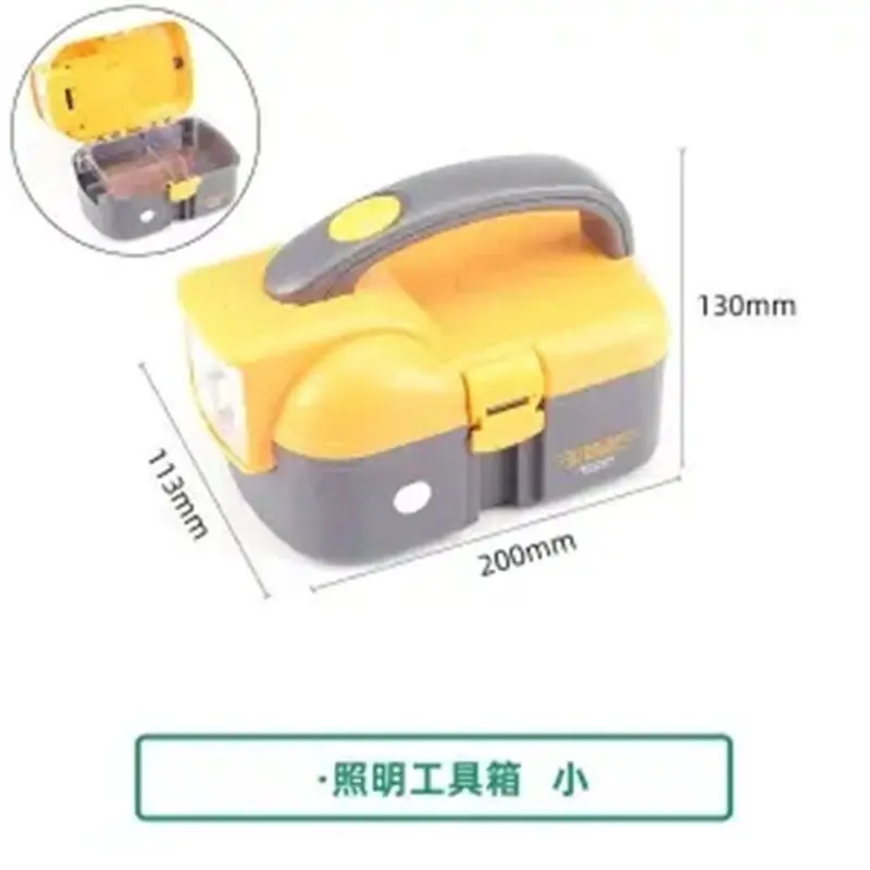 Maintenance Parts Storage Double-layer Household Small Toolbox Hardware Parts with Lighting Tools Screw Box