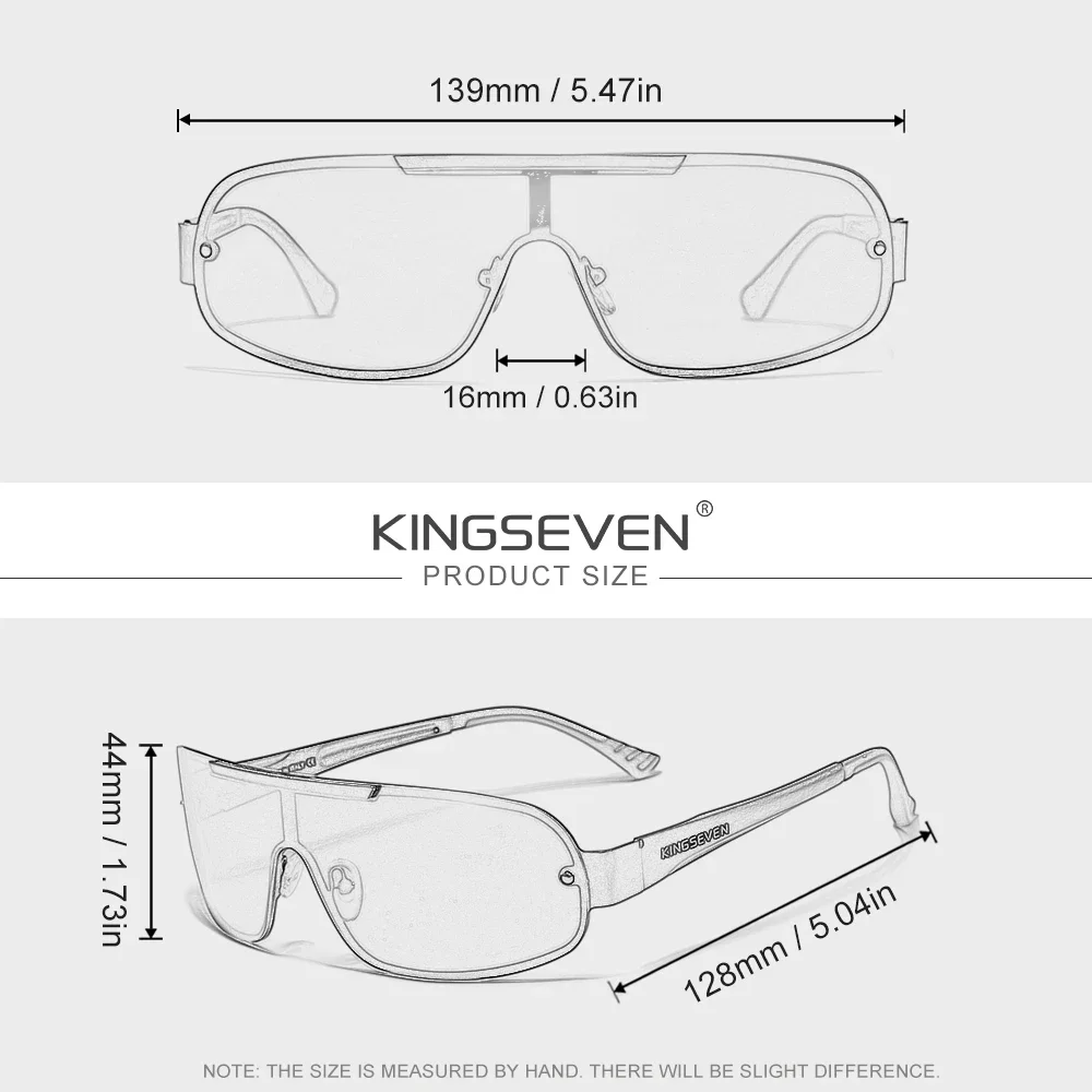 KINGSEVEN موضة الاستقطاب UV400 النظارات الشمسية الرجال نظارات الطيار القيادة نظارات واقية في الهواء الطلق قطعة واحدة إطار كبير نظارات #5