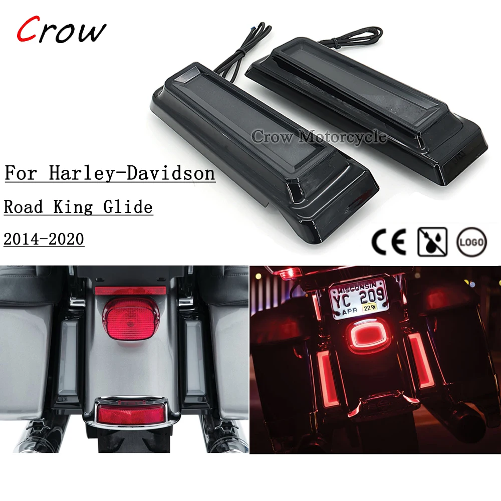 

For 2014-Up Harley Touring Road Electra Glide CVO Limited FLHTKSE Motorcycle Accent Saddlebag Filler Inserts Support LED Lights