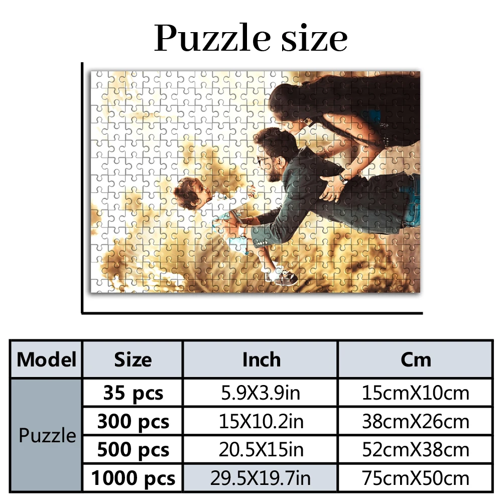 35/300/500pcs  family Custom Photo Custom DIY Personalised Photo Portrait Puzzles Customizable Poster For Kids Toy Love Gift