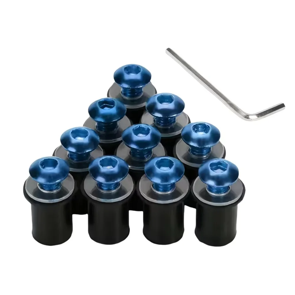 10PCS M5 X 16mm Aluminum Motorcycle Windshield Bolts Windscreen Screws Nuts Fasteners Universal for Suzuki Kawasaki Yamaha Ducat
