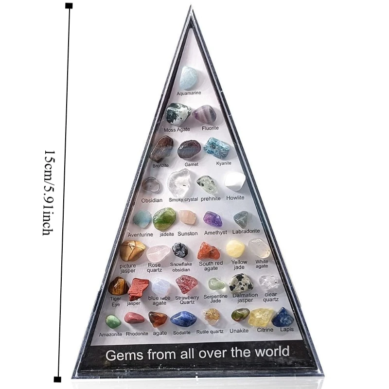 Gemstones Natural Crystal Rock Collection Natural Crafts Mineral Rock Polishing Natural Specimens Triangular Set Collection