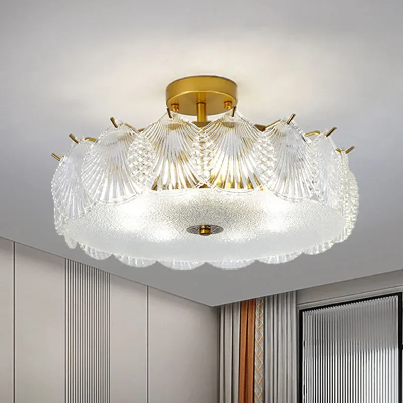 French Design Luxury Crystal Ginkgo Leaves Ceiling Chandelier Modern Minimalist Bedroom Led Indoor Lighting for Living Room