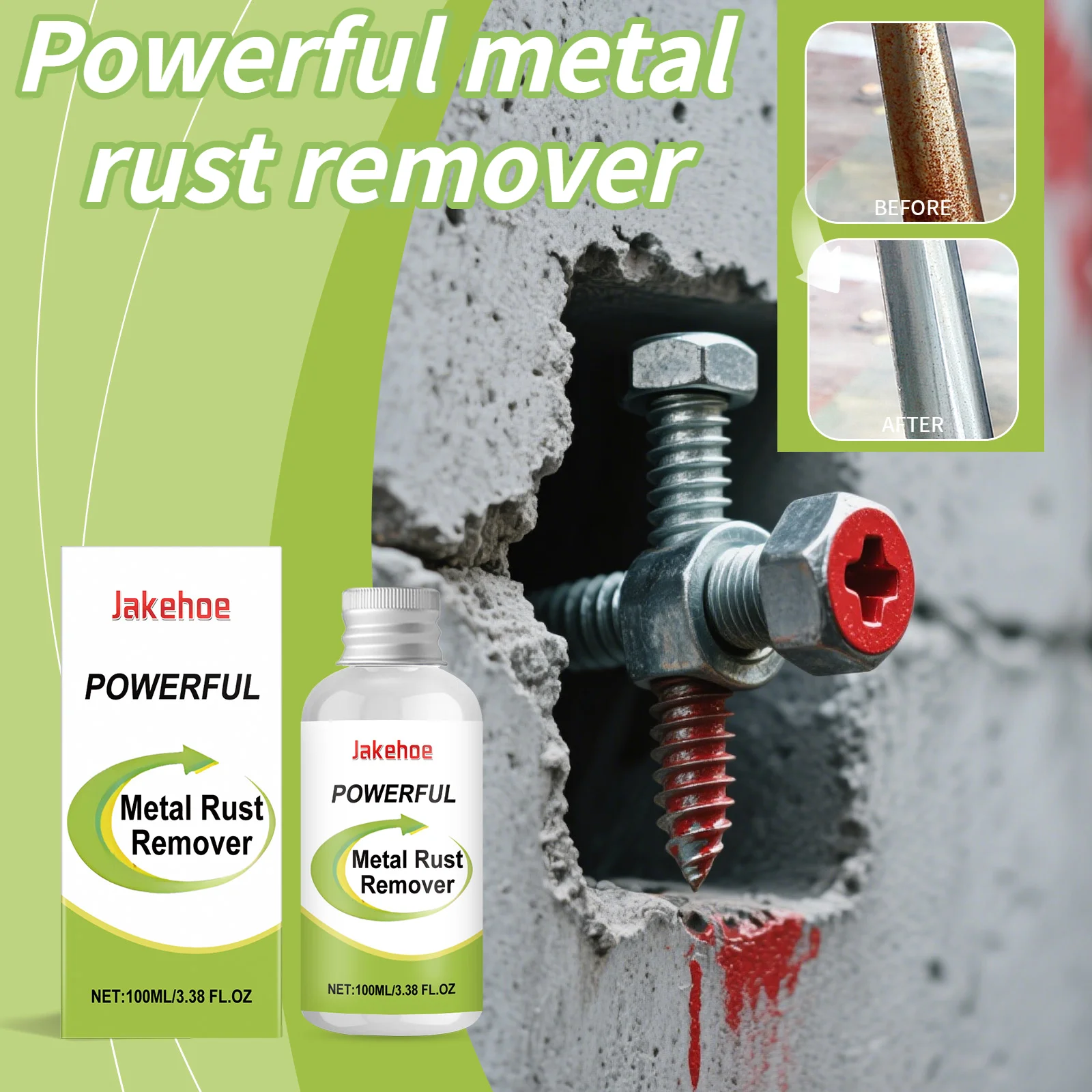 Metal Rust Remover 100Ml Dissolves Rust On Metal Surfaces Prevents Oxidation Removes Rust And Stains Suitable For Various Metals