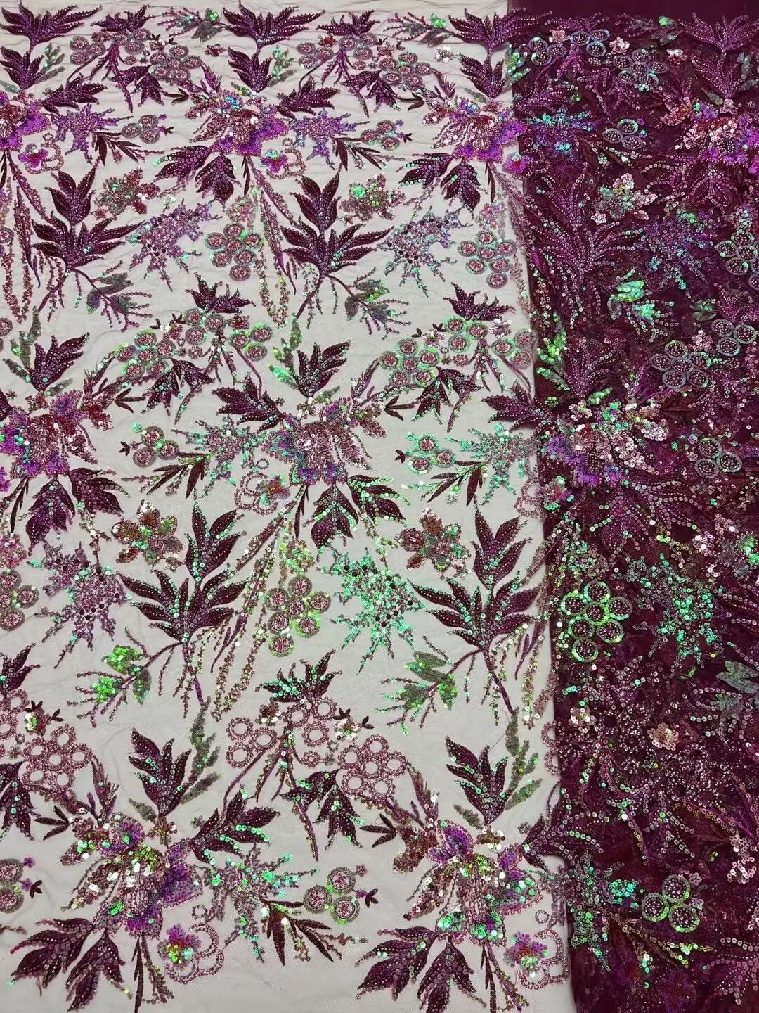 

Luxury Beaded Tulle Lace Fabric J-1306968 With Sequins African Lace Fabric High Quality for Women Dress