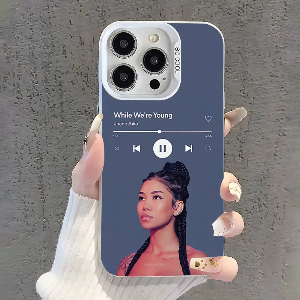 حافظة هاتف J-Jhene A-Aiko لهاتف iPhone 17,16,15,14,13,12,11,Pro,XS,Max,Plus,Mini,SE غطاء مقاوم للصدمات من الحلوى البيضاء غير اللامعة