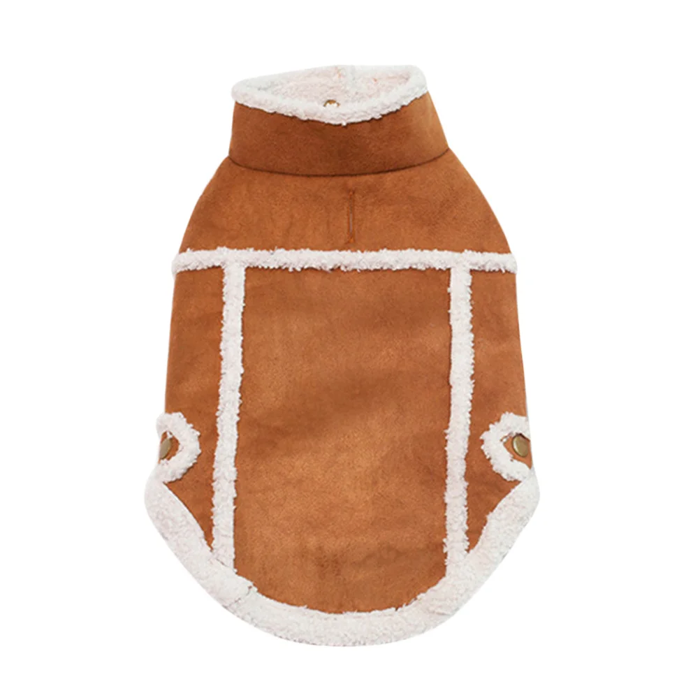 

Winter Dog Jacket England Style Suede Fabric Brown Size Clothes Warm Coat Puppy Dog Outdoor Party Warm Cloth