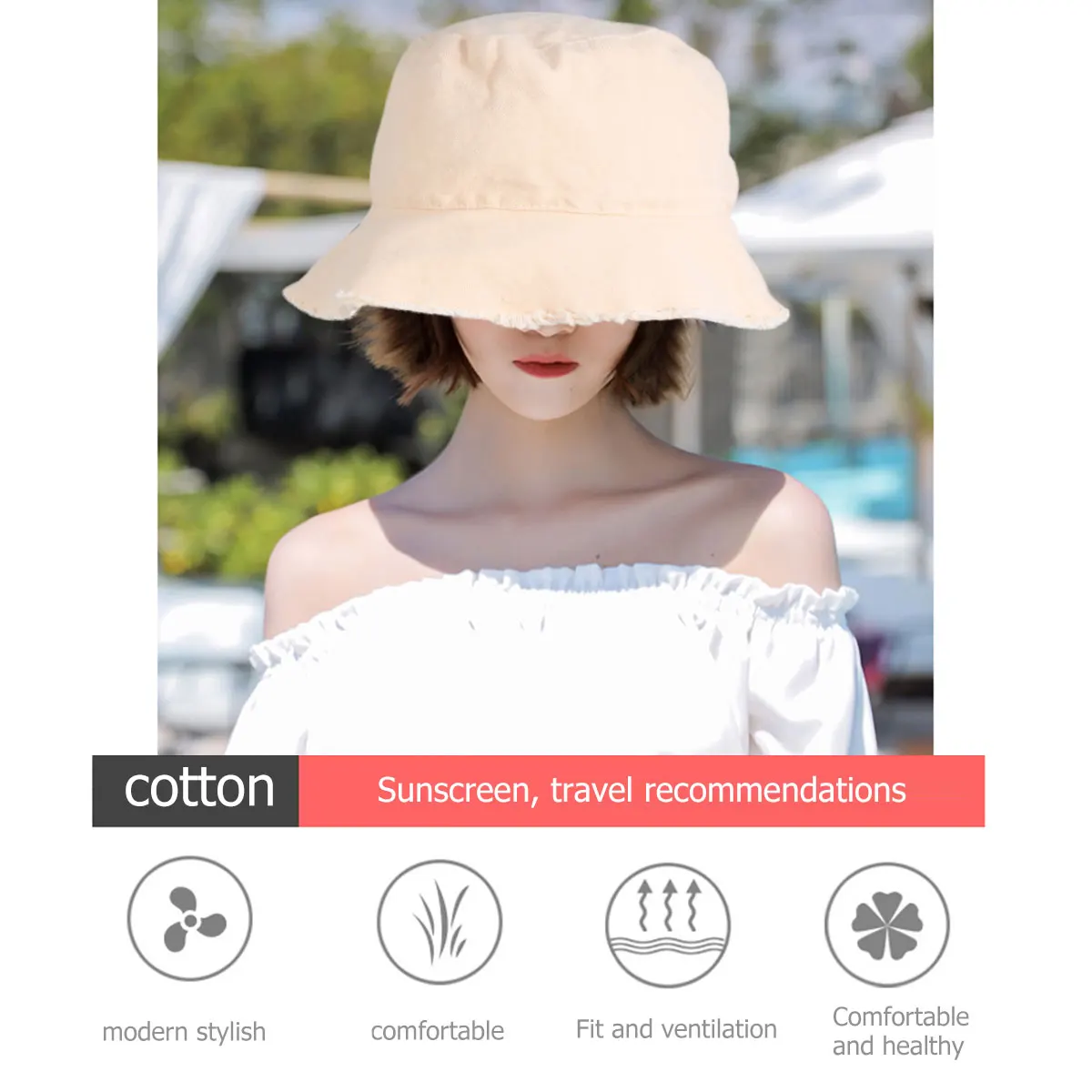 

Foldable Fisherman Bucket Hat Solid Color Wide Brim Sun Hat Uv Protection Outdoor Leisure Cap Summer Sunhat for Fishing Hiking