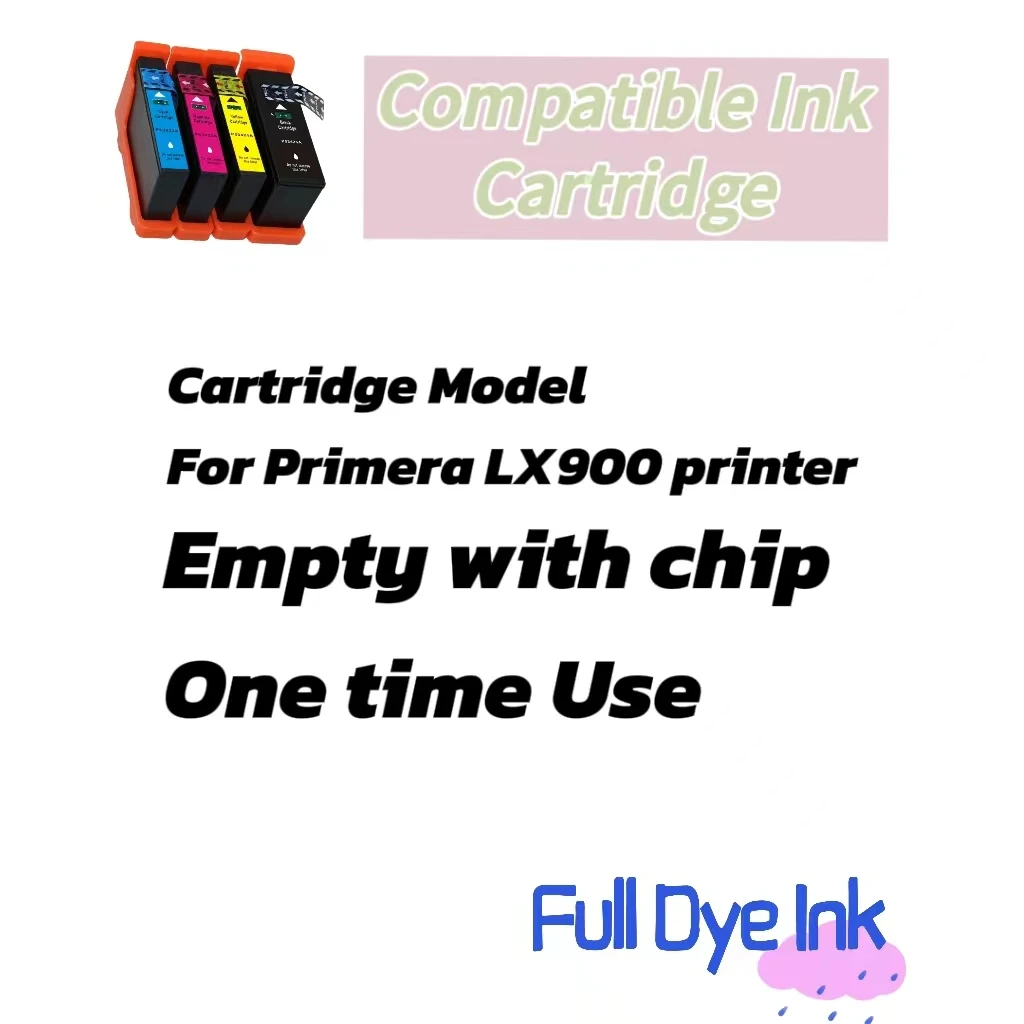 4Pcs Full Dye Ink for Primera 53422 53423 53424 53425 Compatible Ink Cartridge for Primera LX900 Printer