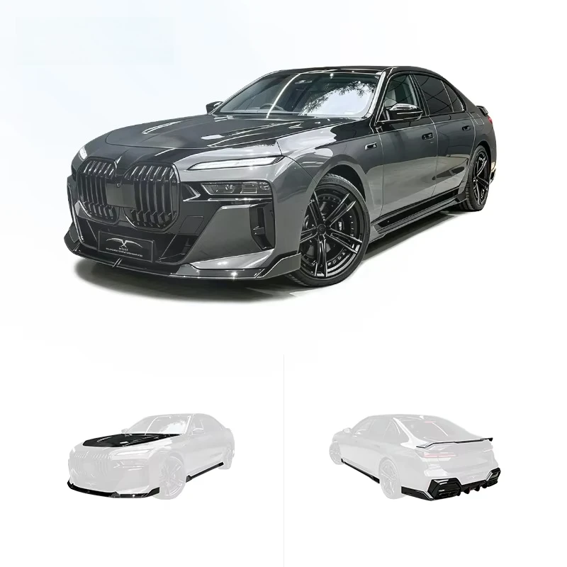 Premium Custom Real Carbon Fiber LD Style Body Kit For 7 Series Front Lip Side Skirt Engine Hood Rear Diffuser Rear Spoiler