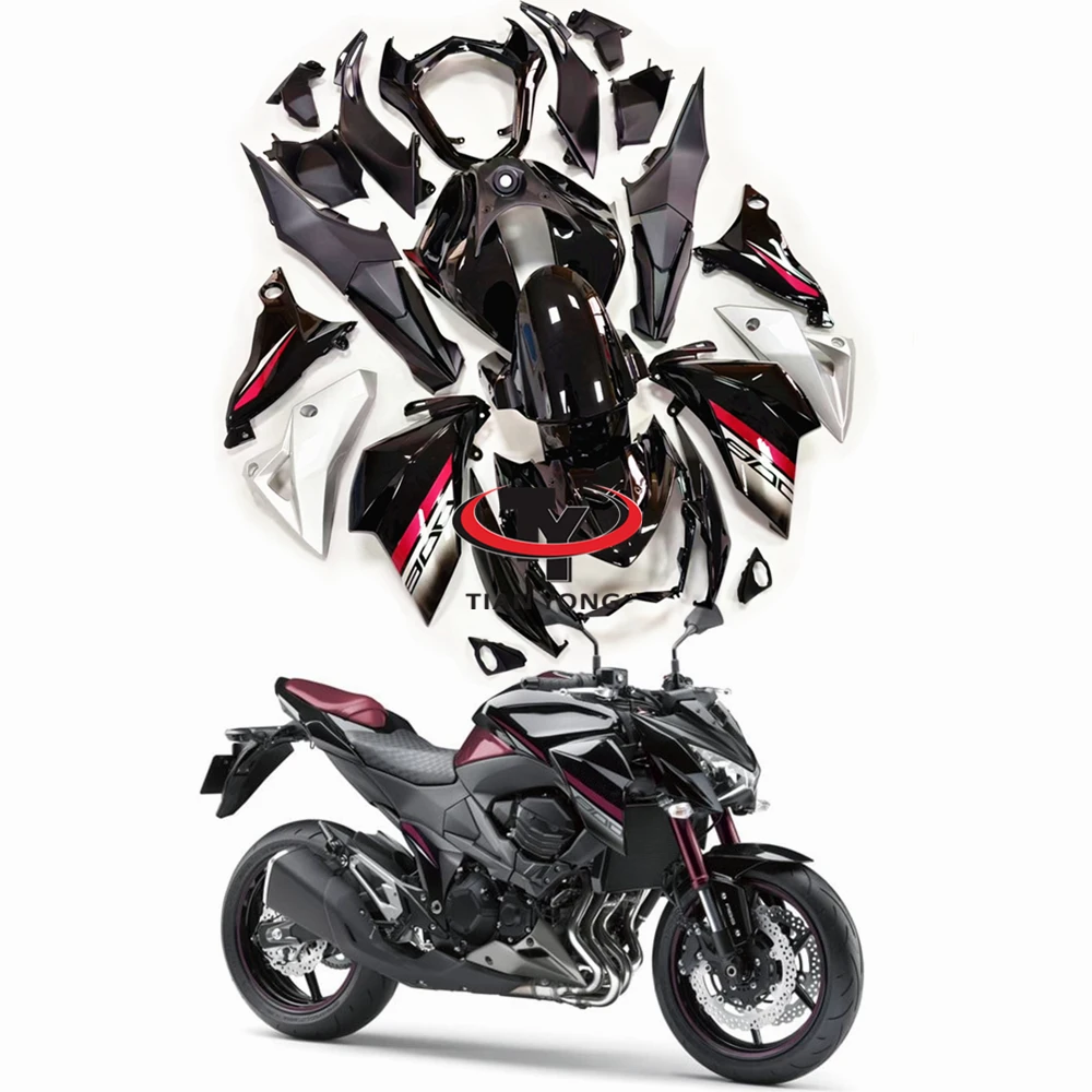 Bodywork Cowling Injection Rose red and black floral lines Motorcycle For Z800 2013 2014 2015 2016 Full Fairing Kit