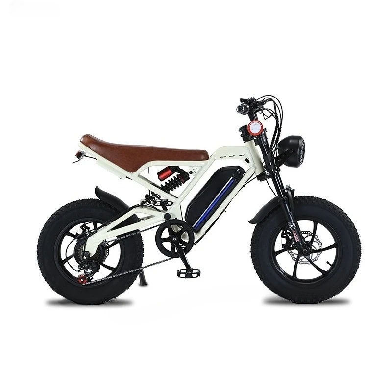 16-Inch soft-tail frame electric motorcycle looks fashionable retro variable speed bicycle