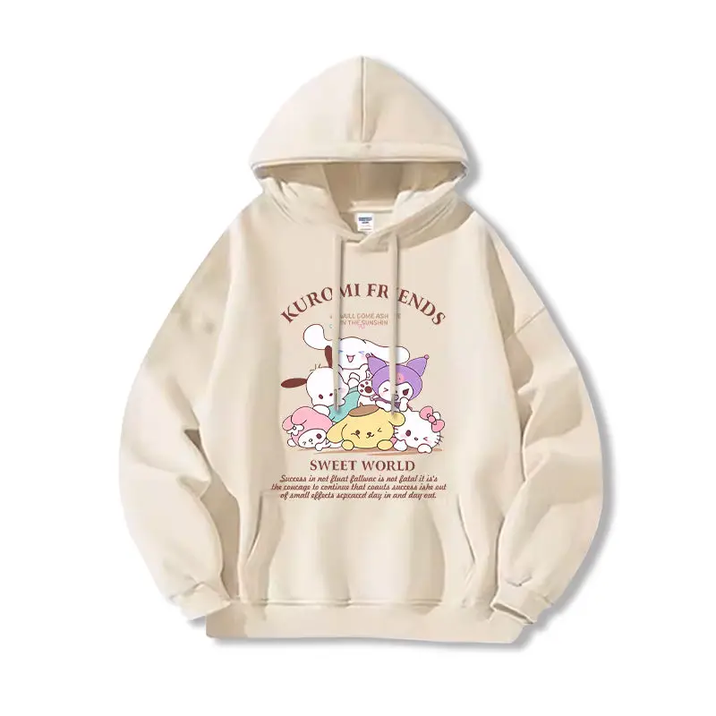 ハローキティ パーカー クロミ レディース スウェットシャツ サンリオ コラボ Y2k スイート ガール オーバーサイズ 漫画 プリント トップス 秋 パーカー