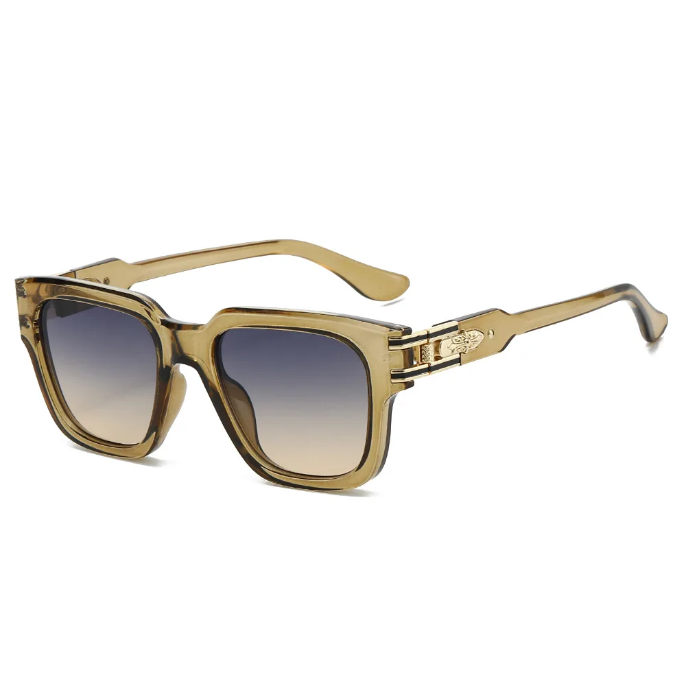 

Luxury Retro Square Sunglasses for Women Black Gold Metal Decor Acetate Fiber High End Face Shaping Brand Designer Eyewear