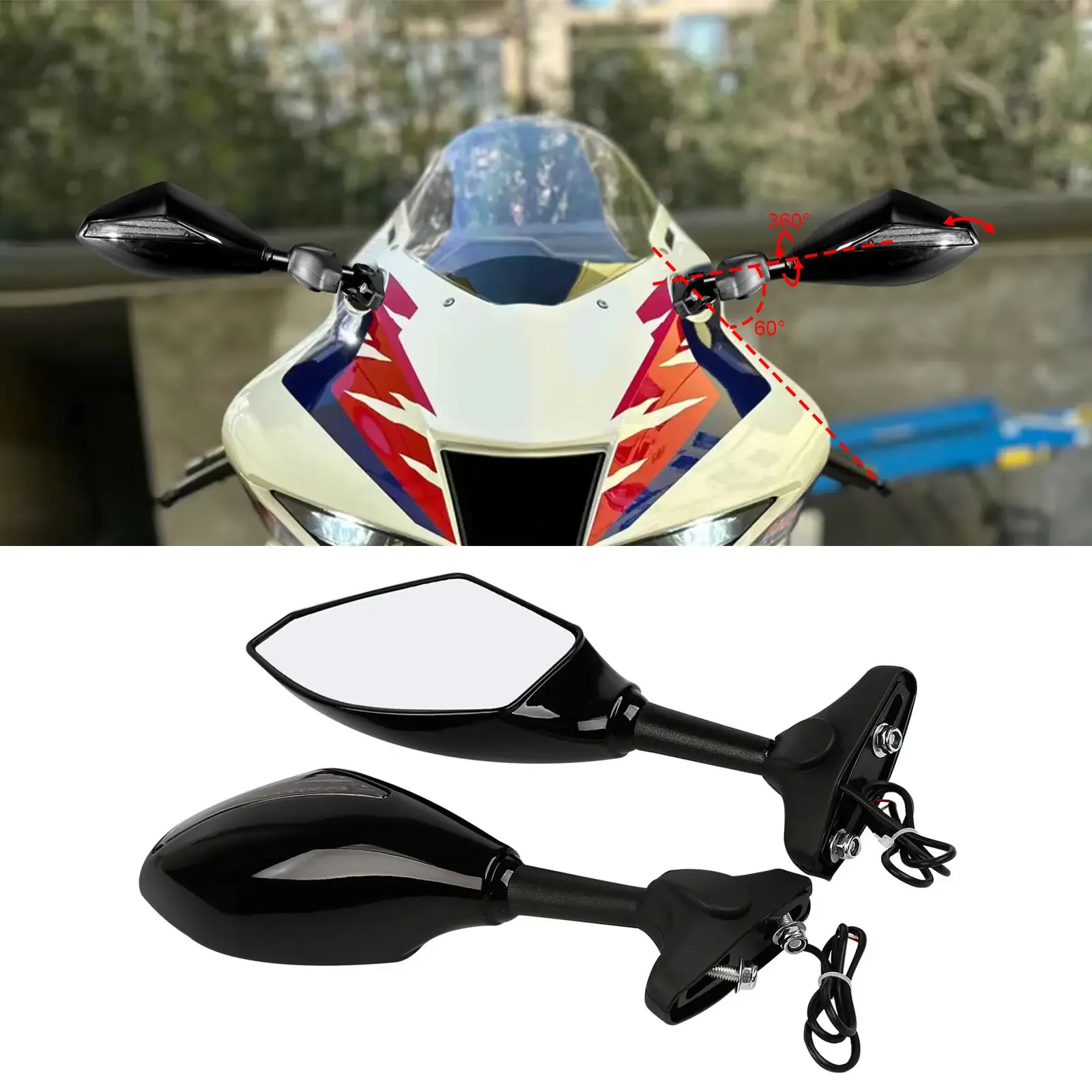 

Motorcycle Side Mirror LED Turn Signal for Yamaha FZR400 FZR600 YZF 600 600R 750 1000R R6 R6S R1 FZ1 FAZER FZS1000 FZ6 FZ6S