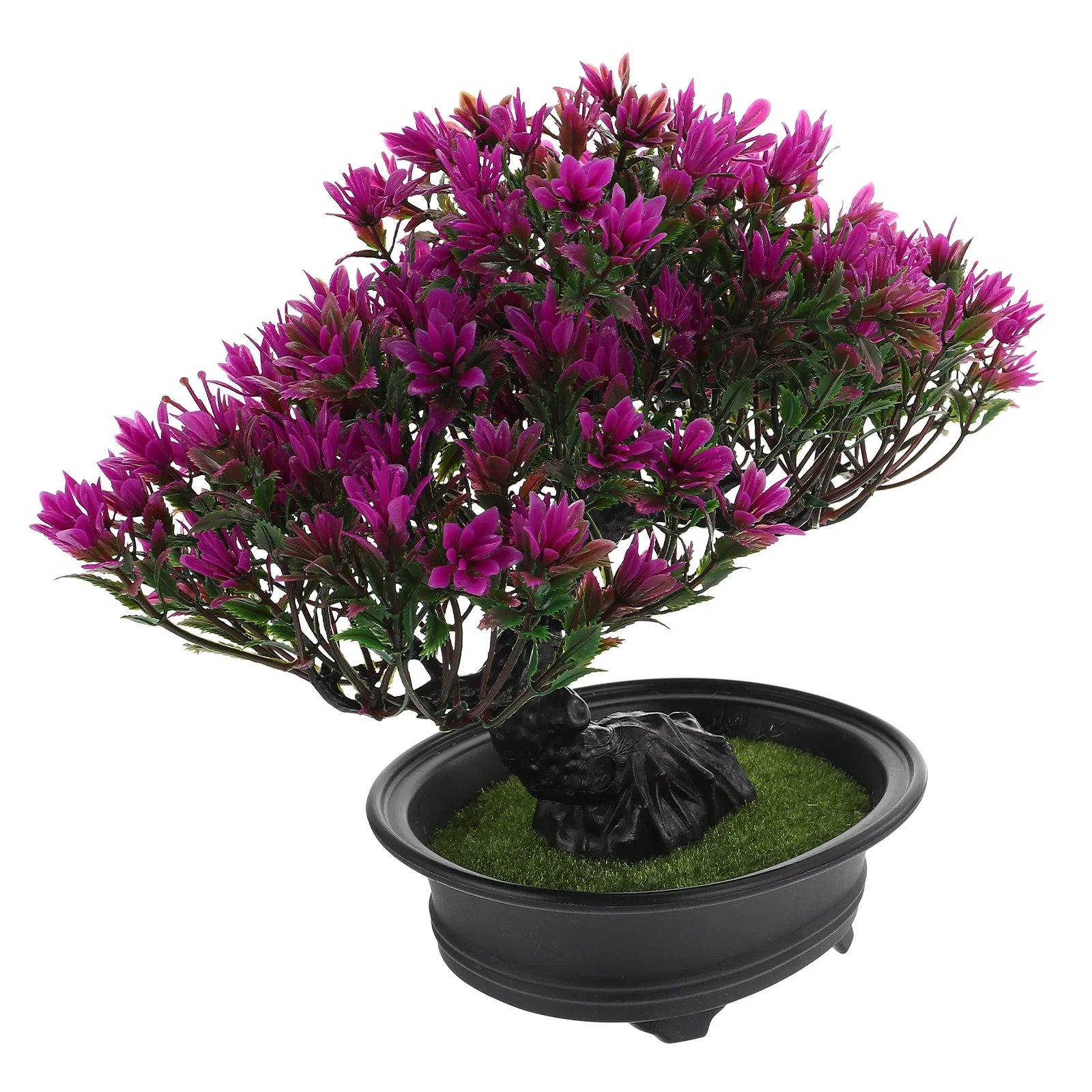 Realistischer künstlicher Miniatur-Bonsai-Baum aus roter Kiefer, immergrüne, pflegeleichte Kunstpflanze für die Dekoration von Schreibtischen und Regalen im Büro oder Zuhause. – Detail 10