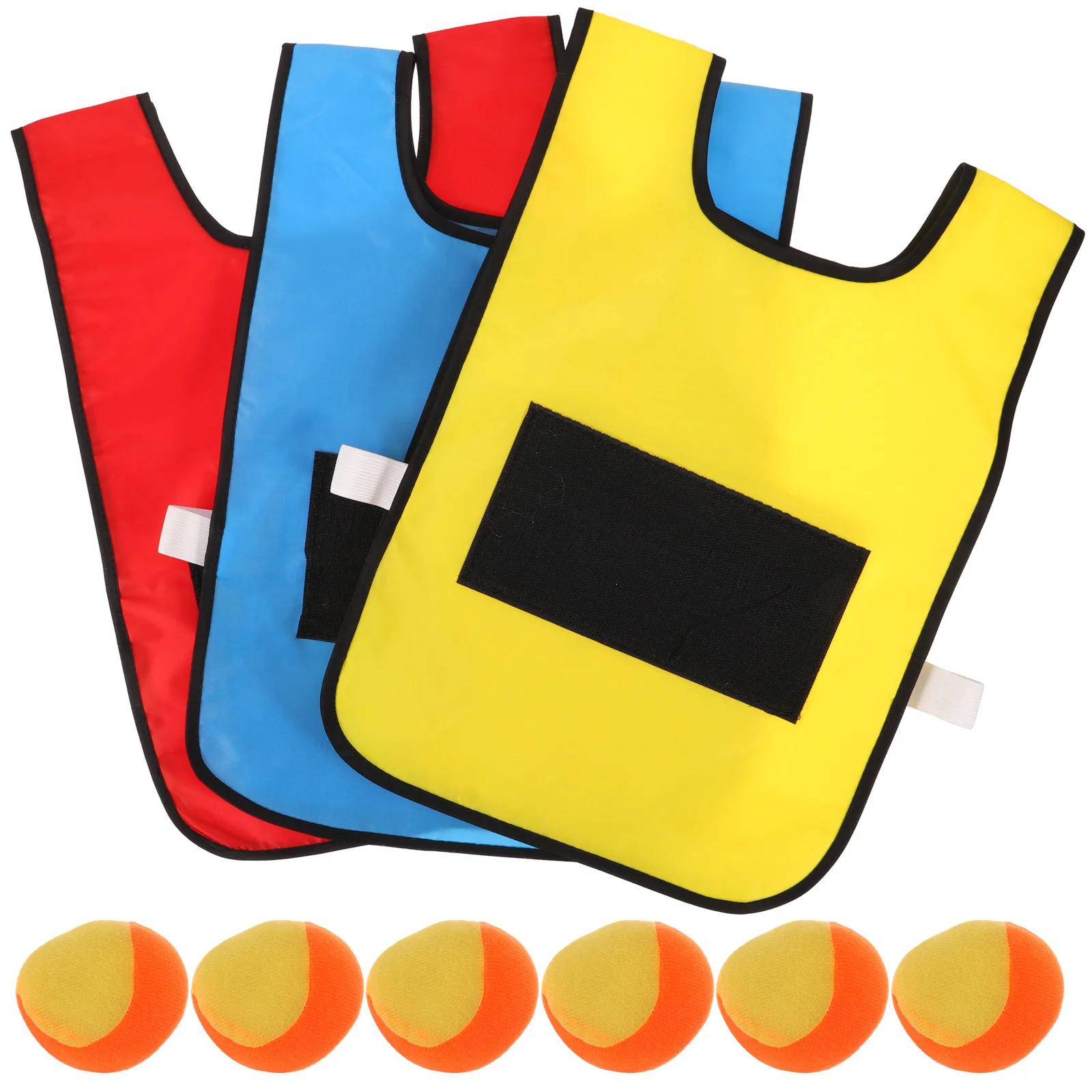 1 zestaw Lepkie Kamizelki Zabawki dla Dzieci Czerwony Żółty Niebieski Piłki Sportowe Zabawki na Imprezę na Zewnątrz Sprzęt do Gier Rekwizyty Materiał Materiałowy