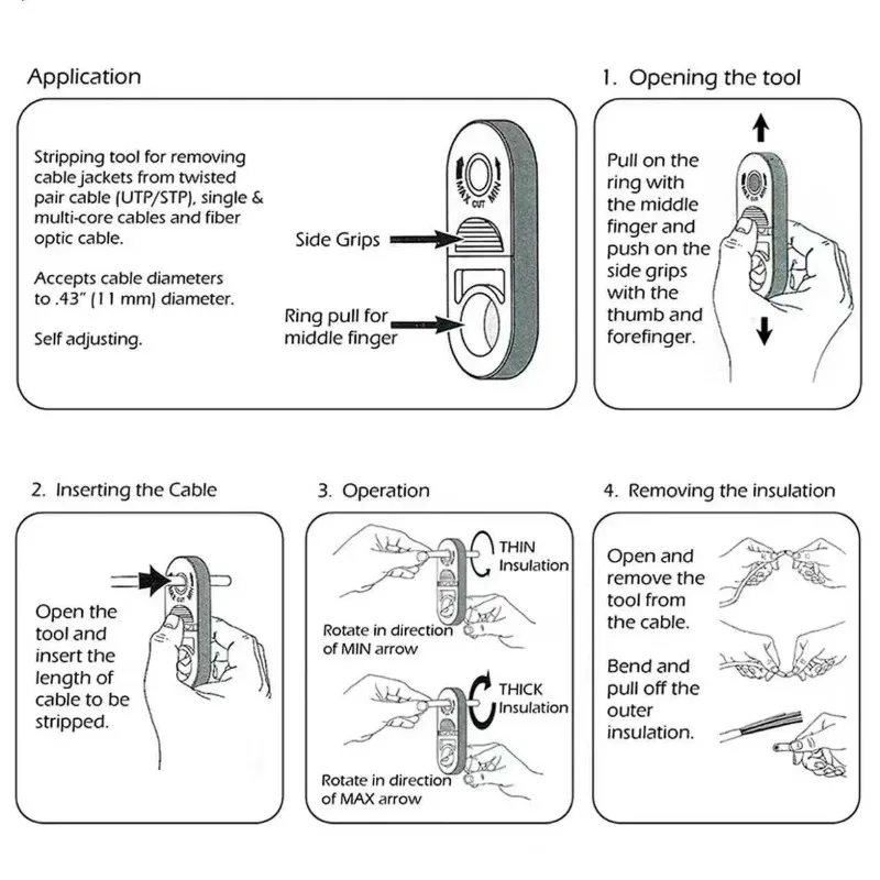 3-9.6 مللي متر العالمي شبكة سلك تجريد أداة ل Cat5E/Cat6/Cat7/Cat8 مقشر كابل محوري جيب مقشر كابل أداة #6
