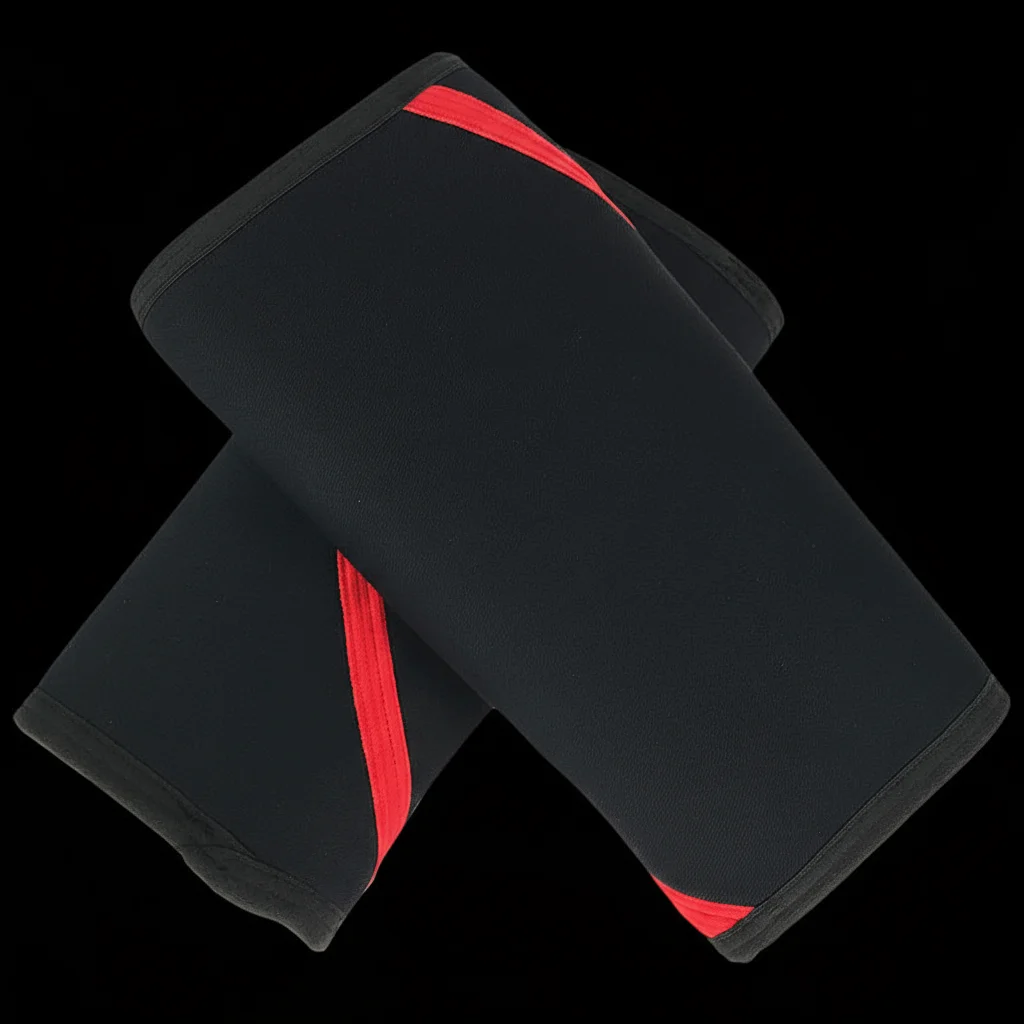 أكمام الركبة (زوج واحد)، دعامات الركبة المضغوطة من النيوبرين 7 مم، دعم رائع للتدريب المتقاطع، رفع الأثقال، رفع الأثقال، المربعة