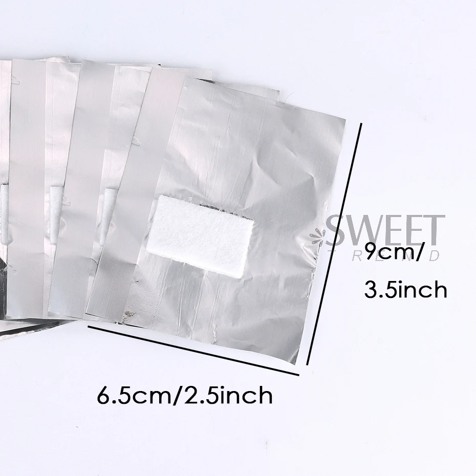 แผ่นฟอยล์อะลูมิเนียมสำหรับล้างเล็บ 50/100 ชิ้น พร้อมแผ่นสำลี สำหรับล้างยาทาเล็บ อุปกรณ์ทำความสะอาดเล็บ สำหรับทำเล็บ