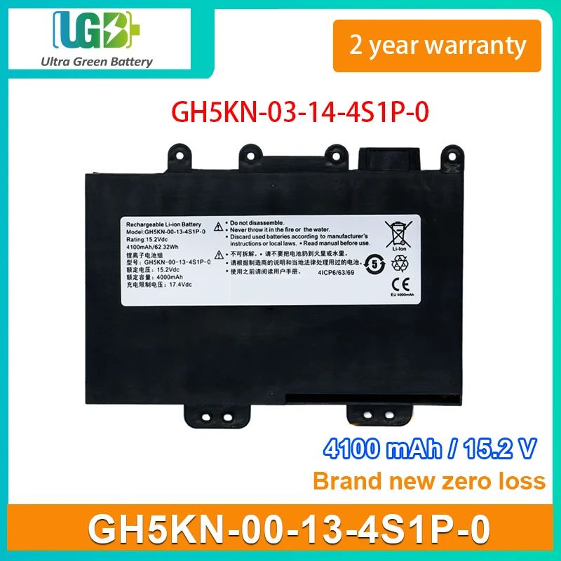 

UGB New GH5KN-00-13-4S1P-0 Laptop Battery For MECHREVO Deep Sea Ghost Z1 Series GH5KN-03-14-4S1P-0 15.2V 4100mAh 62.32Wh