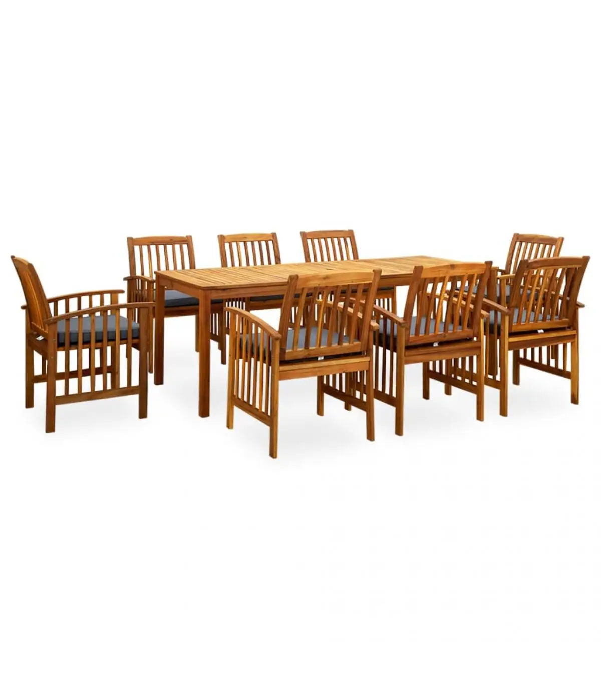 Garden sets garden dining Set 9 PCs and cushions solid acacia wood