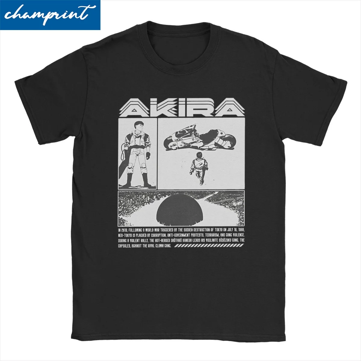 Japanese Anime Motorcycle Manga T-Shirt for Men Women Akira Novelty Pure Cotton Tee Shirt T Shirts Birthday Present Clothing