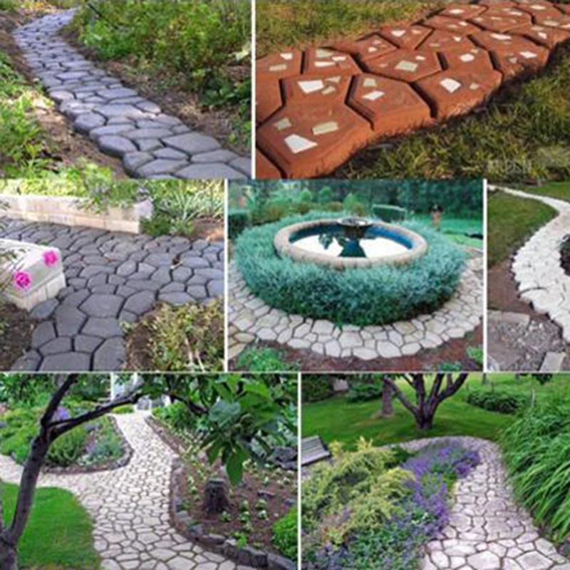 Diy Bestrating Schimmel Thuis Tuin Vloer Road Beton Stepping Oprit Steen Path Mold Patio Maker Zwart Plastic Maken