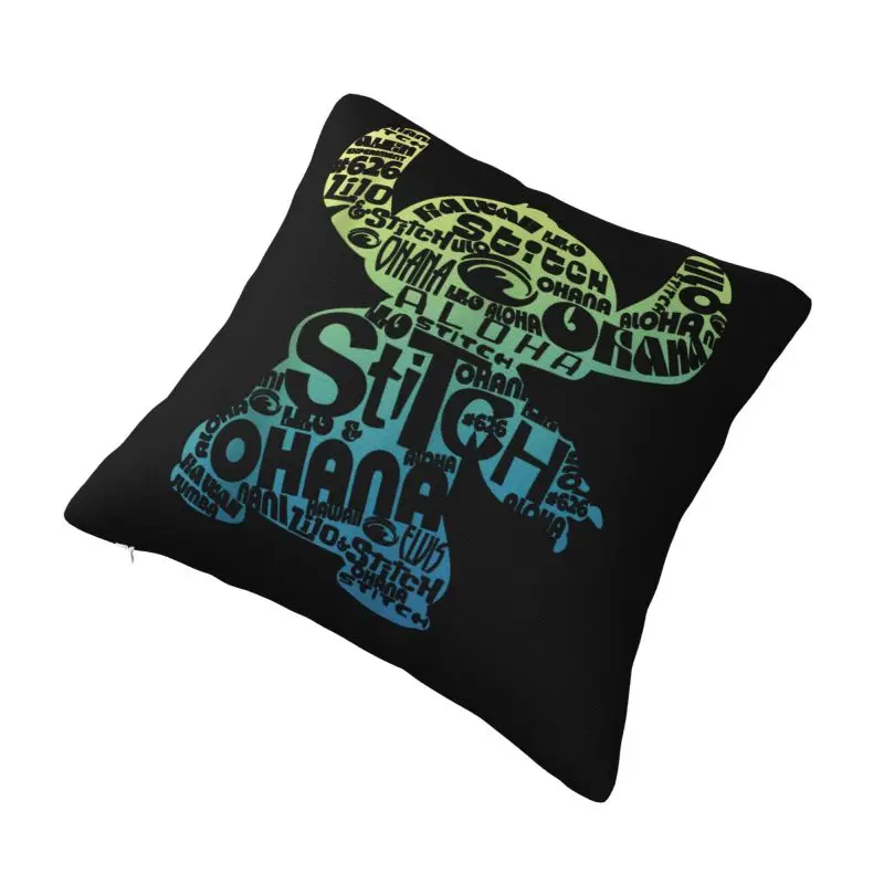 Custom Stitch Word Fill Pillowcase Luxury Cushion Cover Square Pillowcase