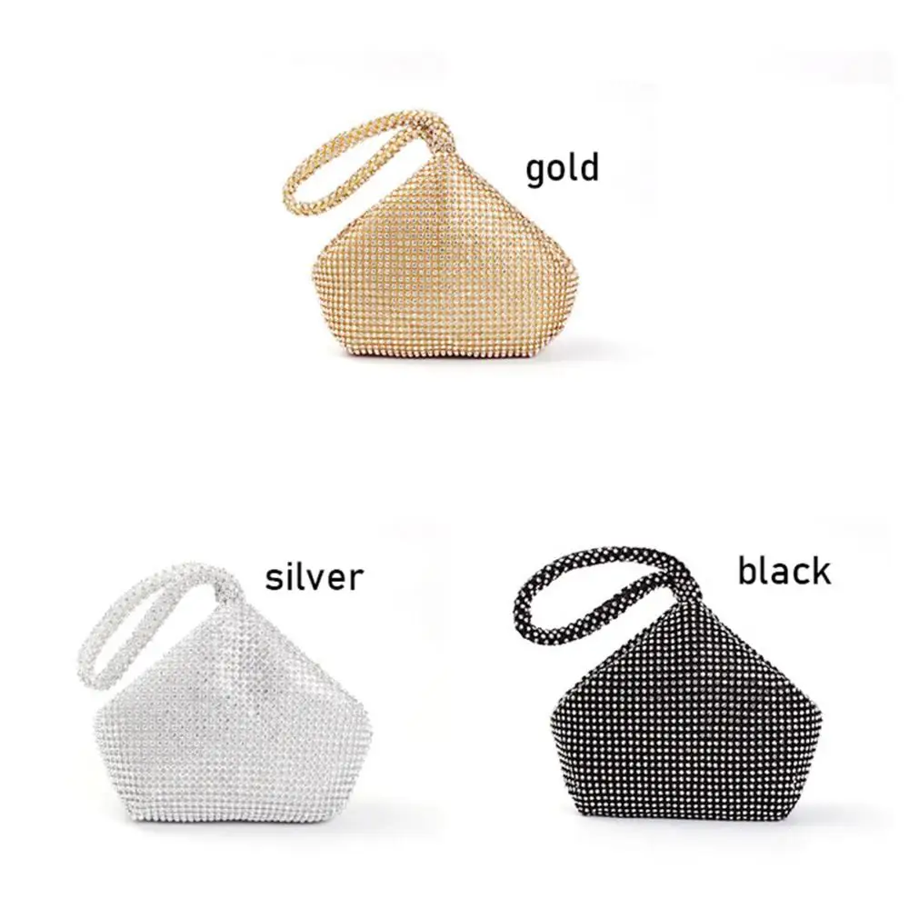 Portable Wedding Party Women Triangle Clutch Purse Wedding Prom Pouch Crystal Bag Diamant Evening Bag