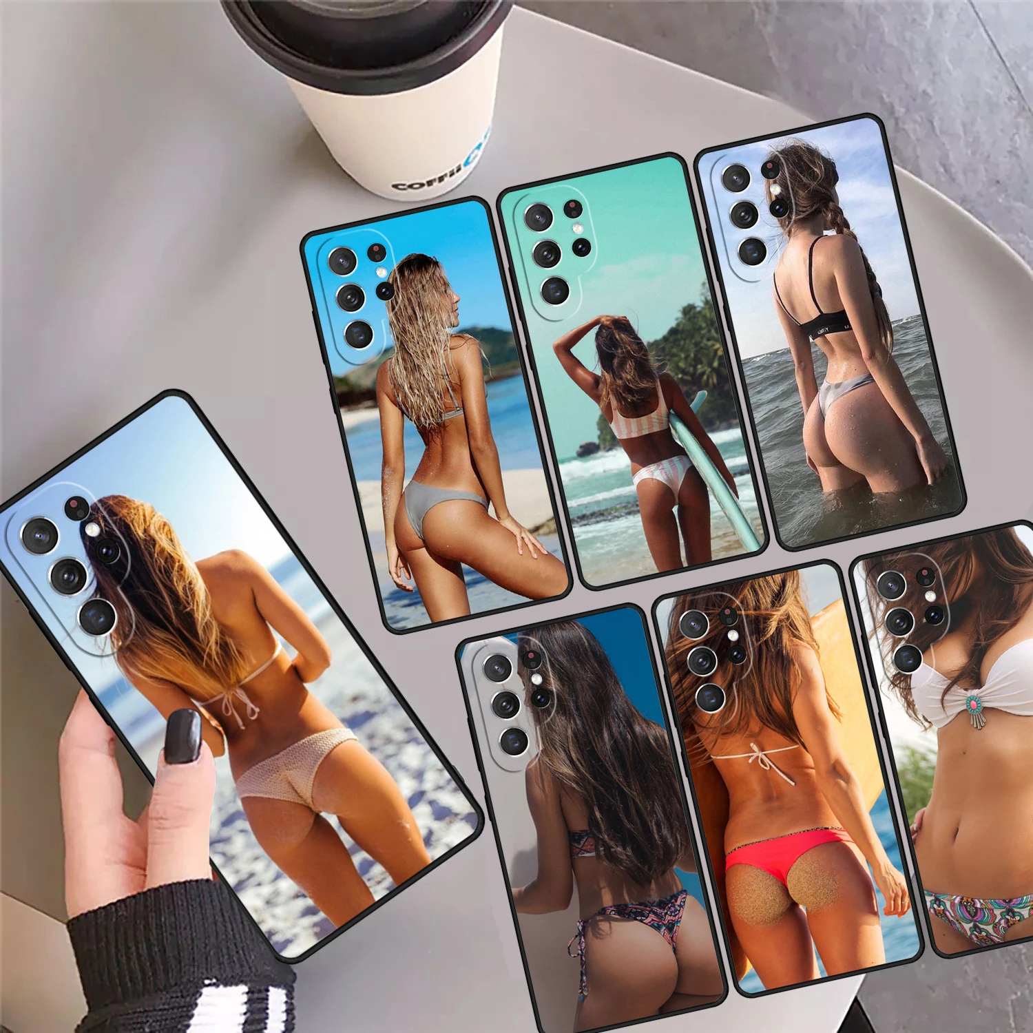 Anime Summer Bikini Girls Phone Case Cover For Samsung Galaxy S24 Ultra 23 S22 Plus S21 FE S20 S8 S9 S10 Note 10 Pro Note 20