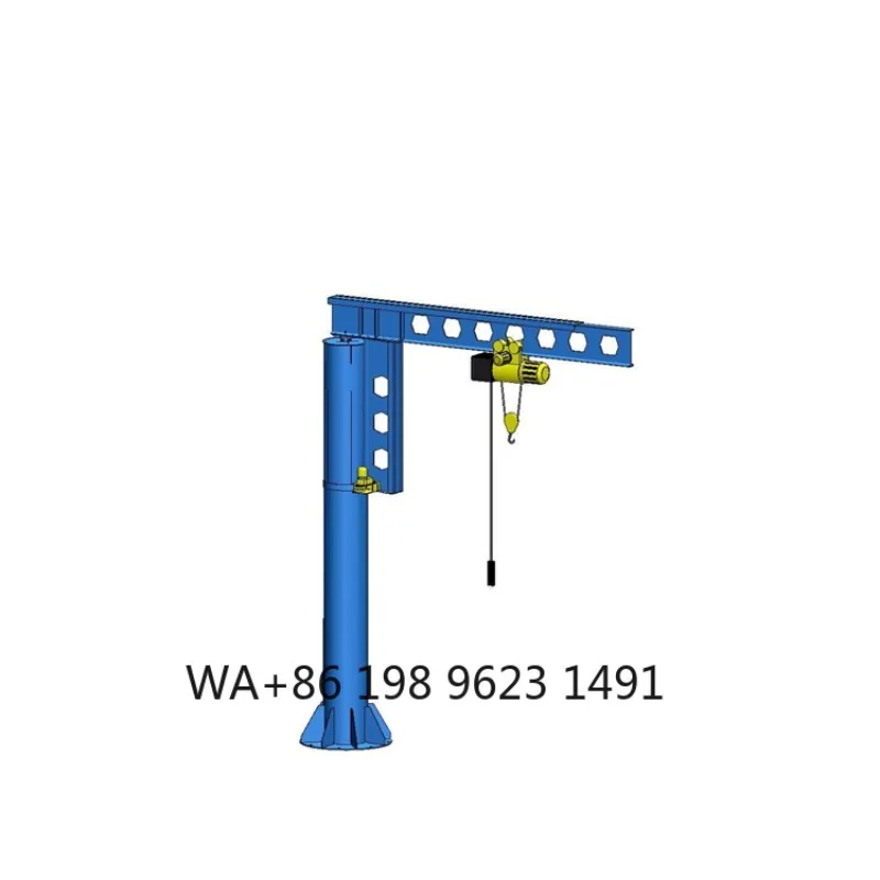 3Ton Fixed Slewing Jib Crane Electric Wire Rope Hoist Industrial Workshop Construction Lifting Equipment