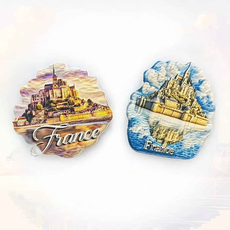 

Mont Saint-Michel Fridge Magnet - 3D French Castle Souvenir Medieval Tidal Island Decor Unique Normandy Gift
