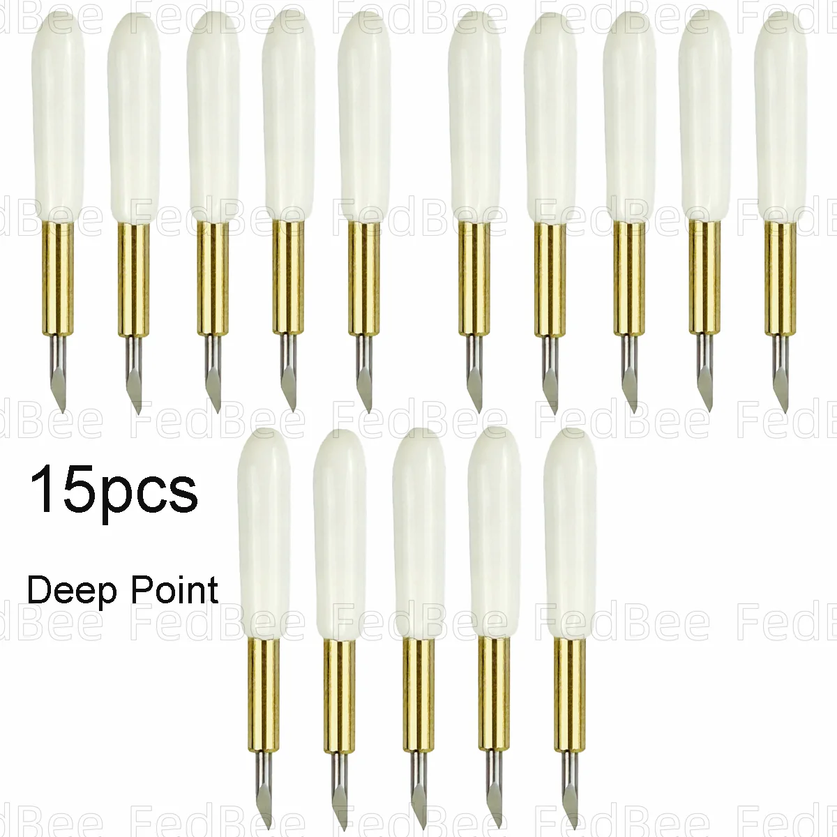 

15pcs Deep Point Blade for Cricut Maker 3 Explore 3 Air 2 Silhouette Cameo 4 White Hat Dia. 2mm