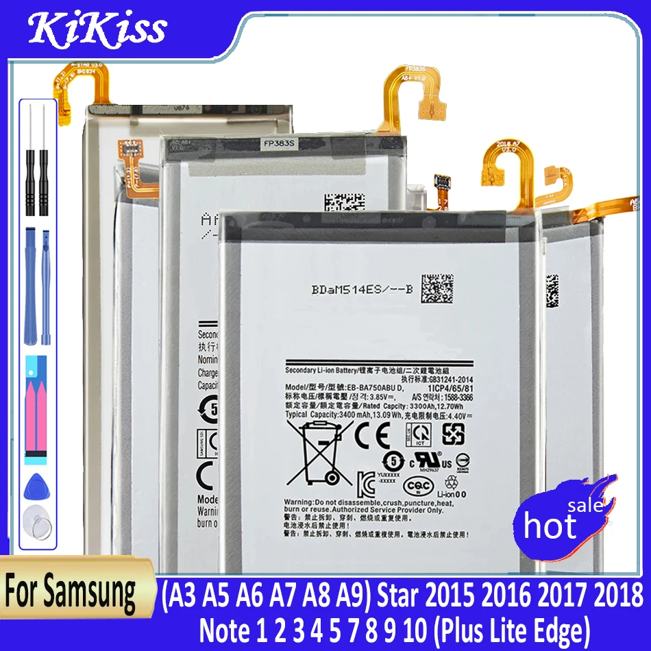 

Battery For Samsung Galaxy A3 A5 A6 A7 A8 A9 Star 2015 2016 2017 2018/Note 1 2 3 4 5 7 8 9 10 Plus Lite Edge SM A510F A310F