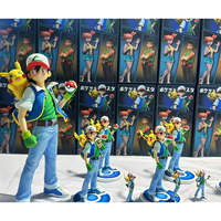 18cm Ash Ketchum Anime Figure Brock Action Figure Misty Figurine Pvc Gk Statue Model Doll Collection Decoration Room Desk Toys