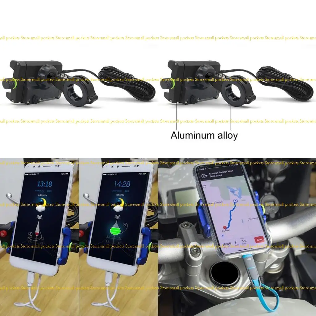 

R1WD Антиоксидант мотоциклетный держатель телефона USB Зарядное устройство с 12 В до 24 В входного диапазона напряжения