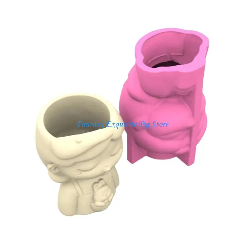 

Reusable Silicone Girl Planter Mold For Cement Resin Art Projects Flower Pot Making Mould Home Decoration Tool