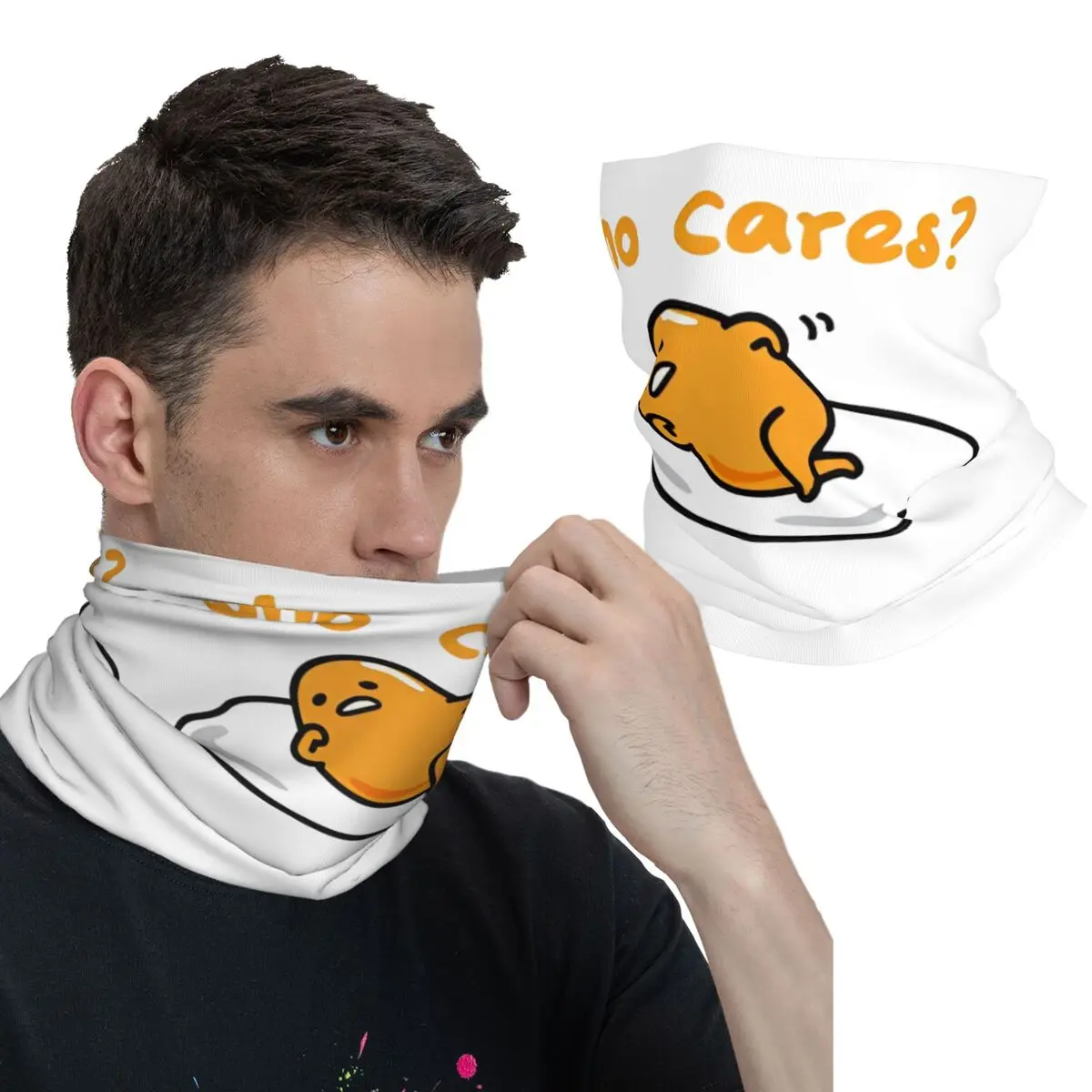 Gudetama siapa yang peduli? Balaclava masker bersepeda mendaki berkemah, syal mode musim gugur masker taktis antilembap tahan angin