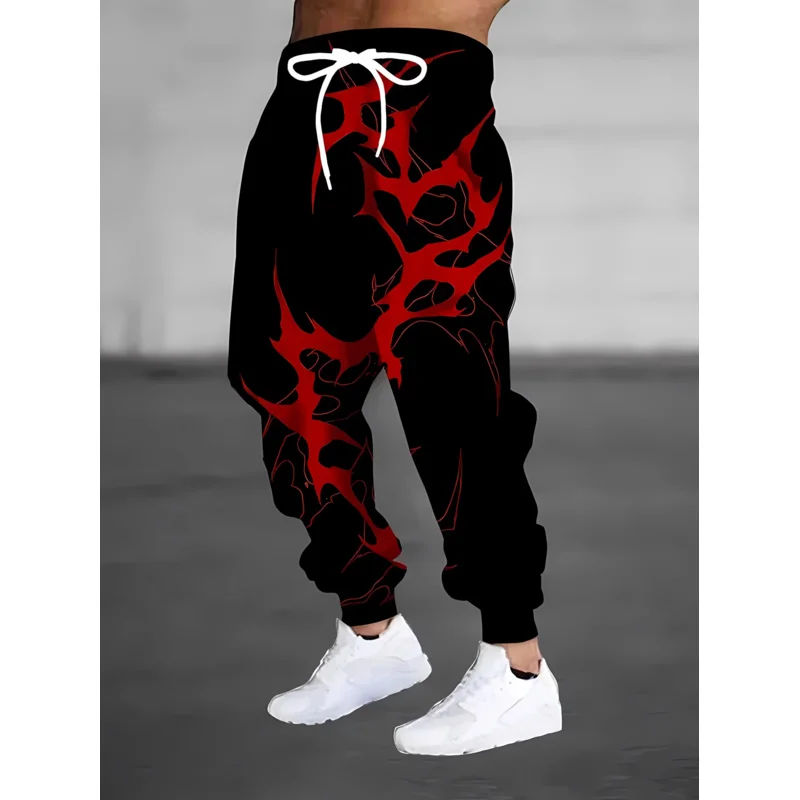 بنطال رياضي رجالي عصري غير رسمي جديد مطبوع ثلاثي الأبعاد لخريف 2026