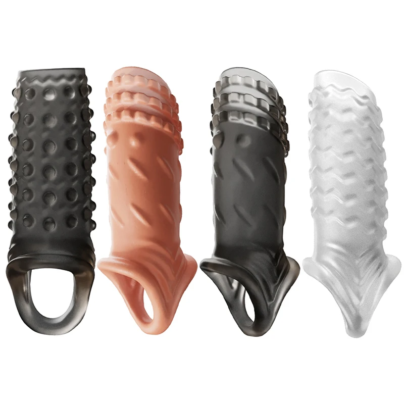 Penis Rings For Men Delay Ejaculation Condom Penis Sleeve Extension Extend Dildo Adult Anal Plug Sex Toys No Vibrator For Women