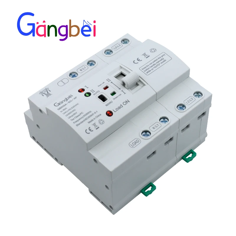 GBDQA80 Din-Schiene 2P 4P ATS Dual Power Automatischer Transferschalter Elektrische Wahlschalter Unterbrechungsfreie Stromversorgung 32A 40A 63A 80A