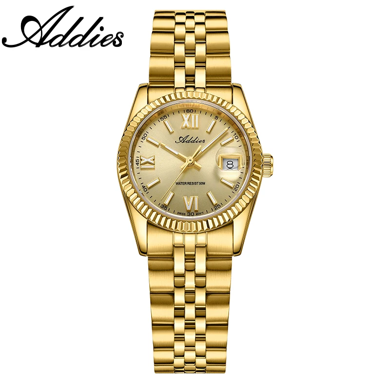 ADDIES Luxury Quartz Watch For Women 585 Movement BGW9 Luminous 316L Stainless Steel Watches 50m Waterproof Diving Watch AW25901