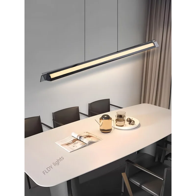 Italian minimalist restaurant chandelier high-end modern minimalist island art light and shadow creative design sense strip gla