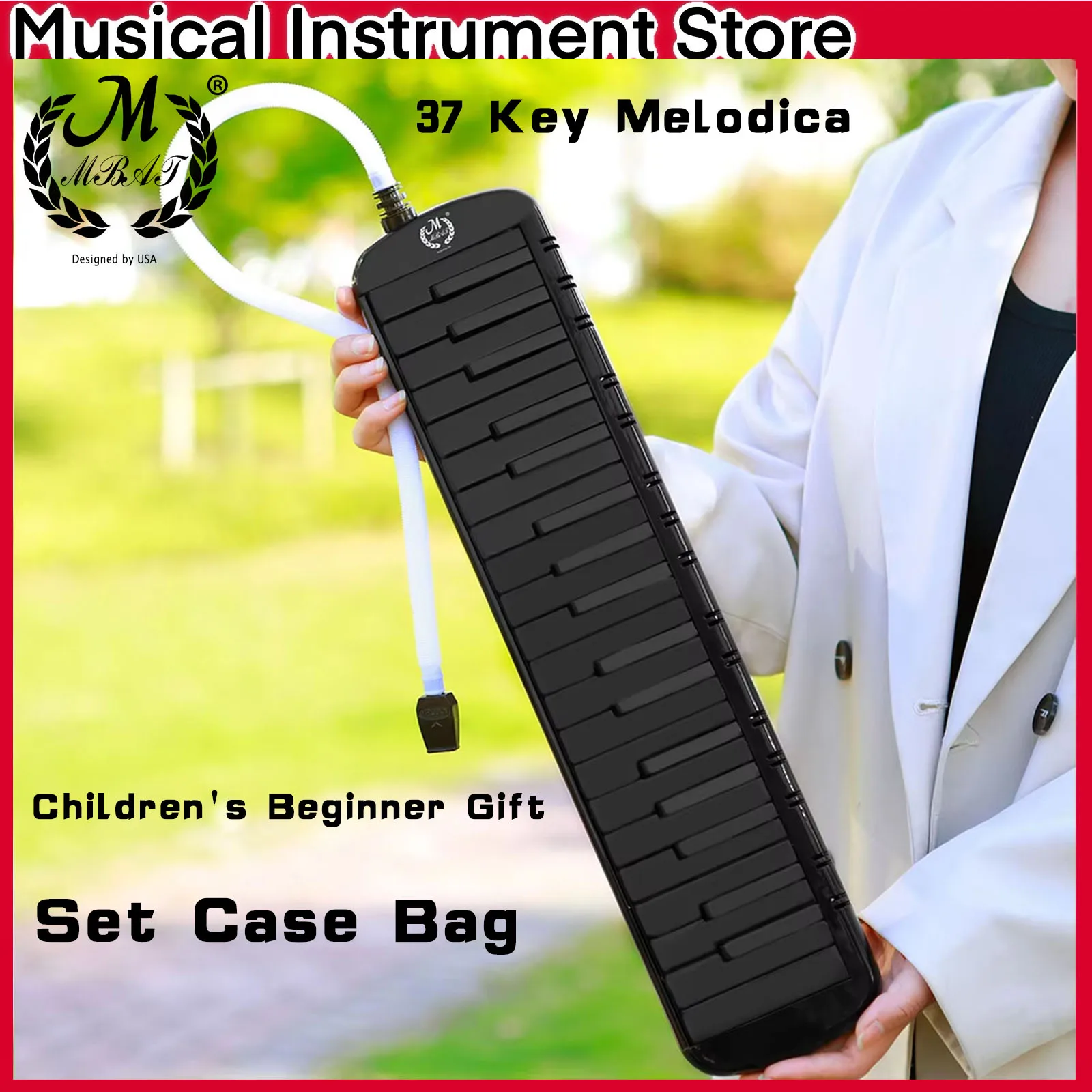 M MBAT 37 teclas melódica Piano armónica teclado instrumento profesional Musical niños principiantes regalo con boquilla conjunto estuche bolsa