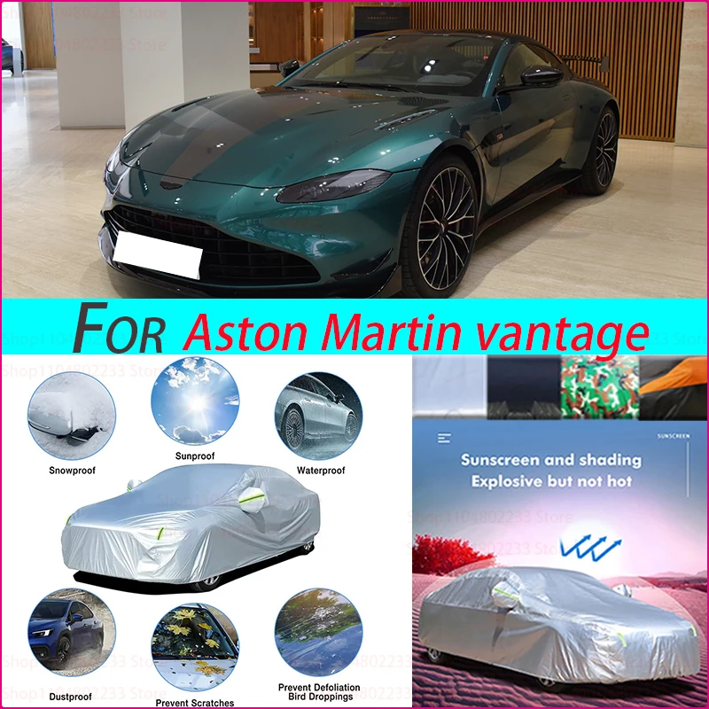 

Black Heavy Duty Car Cover Waterproof All Weather, Full Exterior Cover Outdoor Snow Sun Uv Protection for Aston Martin Vantage